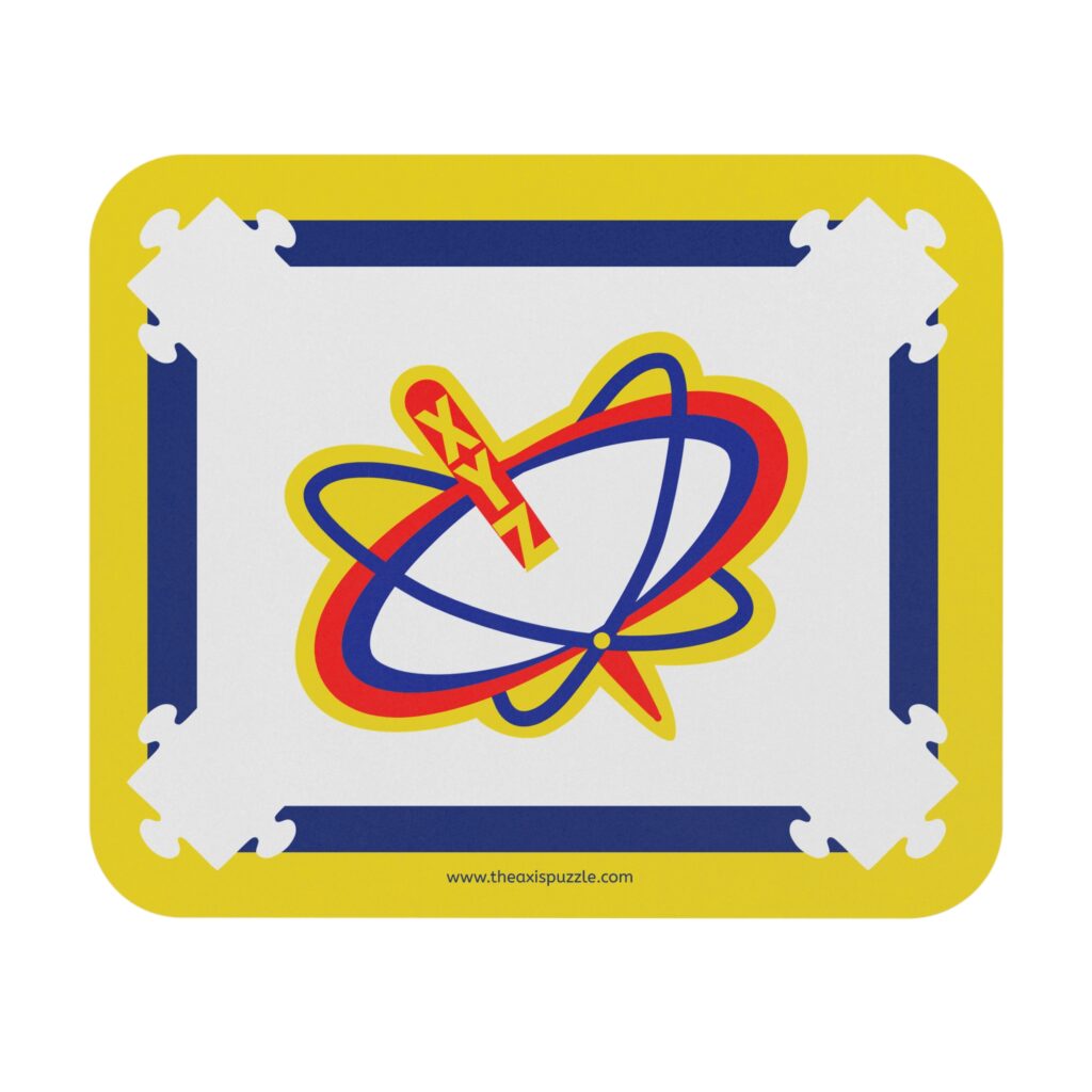 The Axis Mouse Pad — Colorful Yellow & Blue Desk Mat