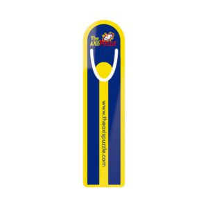 Metal Bookmark – The Axis Puzzle Logo Strip, Blue & Yellow
