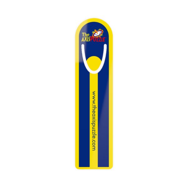 Metal Bookmark – The Axis Puzzle Logo Strip, Blue & Yellow