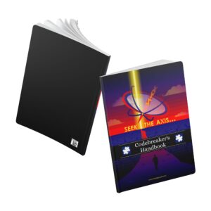 Codebreaker's Handbook Softcover Journal — "Seek the Axis" Retro Sci‑Fi Puzzle Journal